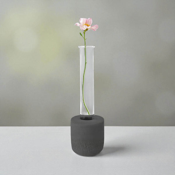 Indent Concrete Round Vase Pebbles - Neutrals