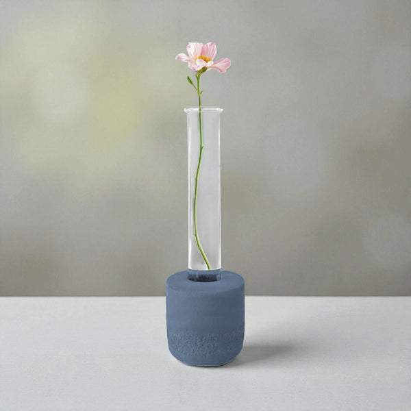 Indent Concrete Round Vase Pebbles - Hues