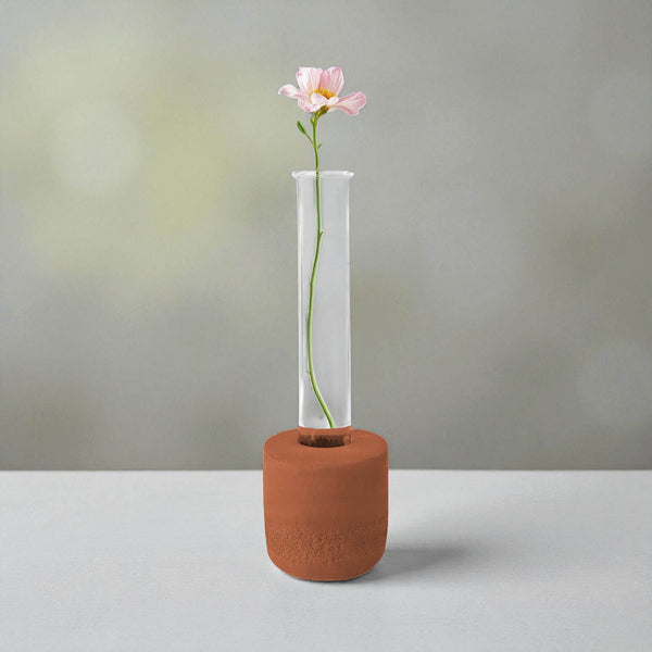 Indent Concrete Round Vase Pebbles - Hues