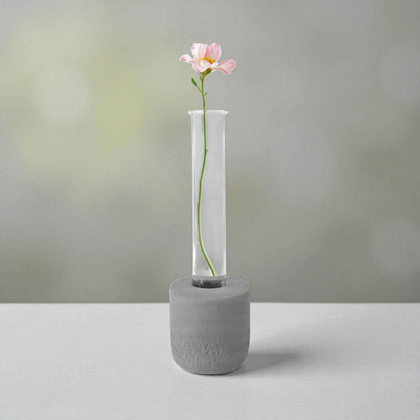 Indent Concrete Round Vase Pebbles - Neutrals