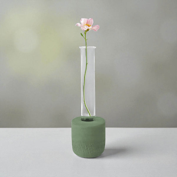 Indent Concrete Round Vase Pebbles - Hues