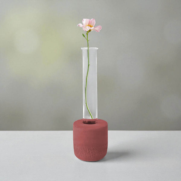 Indent Concrete Round Vase Pebbles - Hues