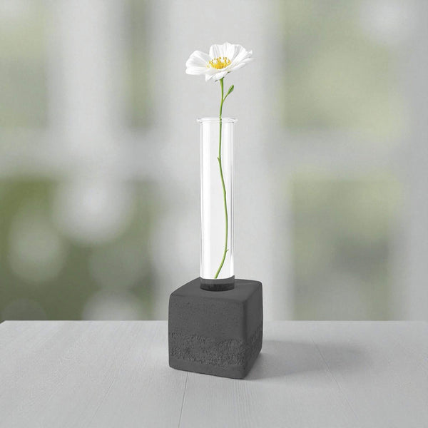 Indent Concrete Square Vase Pebbles - Neutrals