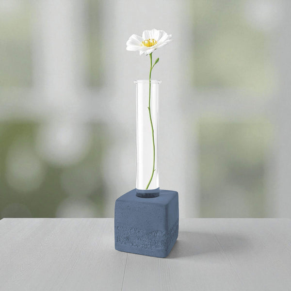 Indent Concrete Square Vase Pebbles - Hues