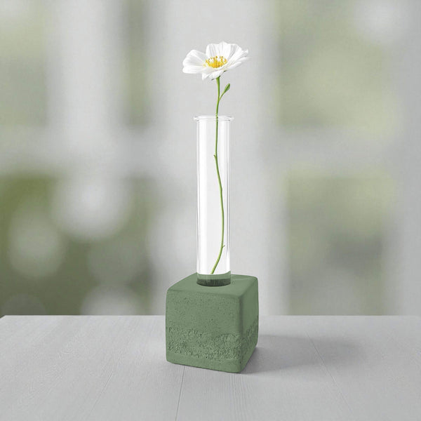 Indent Concrete Square Vase Pebbles - Hues