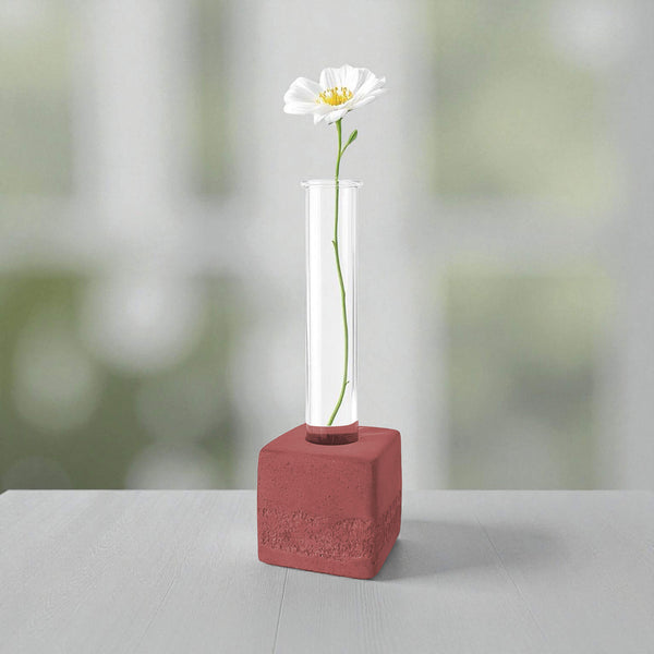 Indent Concrete Square Vase Pebbles - Hues
