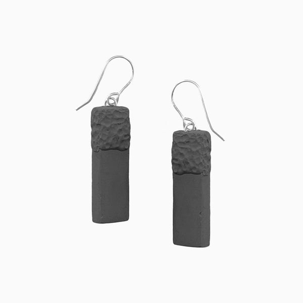 Indent Concrete Bar Earrings - Neutrals