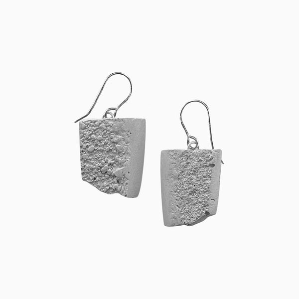 Gray textured concrete earrings with titanium ear wires