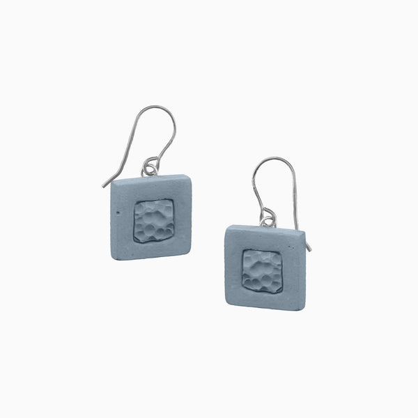 Indent Concrete Square Earrings - Hues