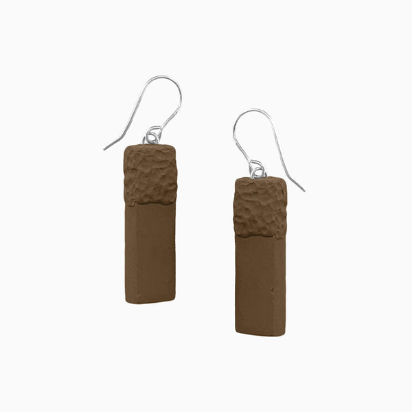 Indent Concrete Bar Earrings - Neutrals