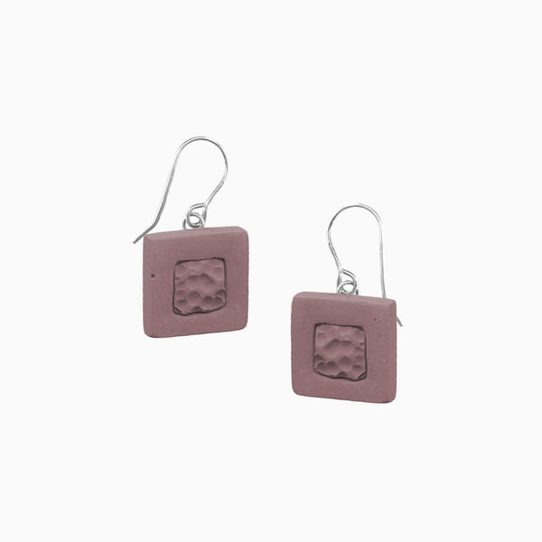 Indent Concrete Square Earrings - Hues