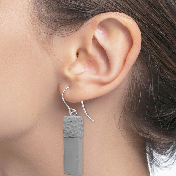 Indent Concrete Bar Earrings - Neutrals