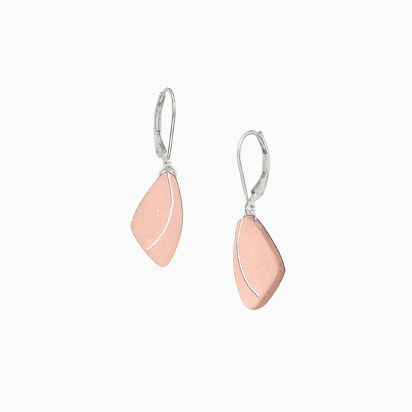 Arc Concrete Triangle Earrings with Silver - Pastels