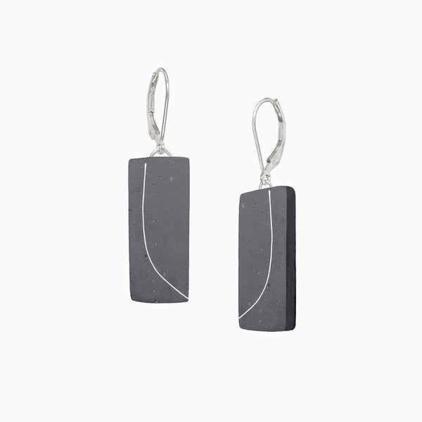 Lianca-Black-Concrete-Bar-Earring-Sterling-Ear-Wire