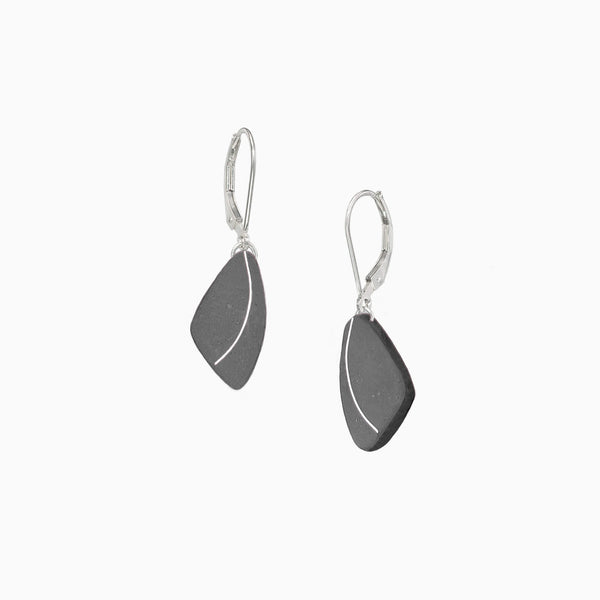 Lianca-Black-Concrete-Triangle-Earring-Sterling-Ear-Wire