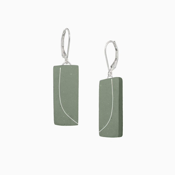 Lianca-Green-Concrete-Bar-Earring-Sterling-Ear-Wire