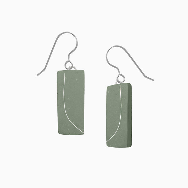 Lianca-Green-Concrete-Bar-Earring-Titanium-Ear-Wire