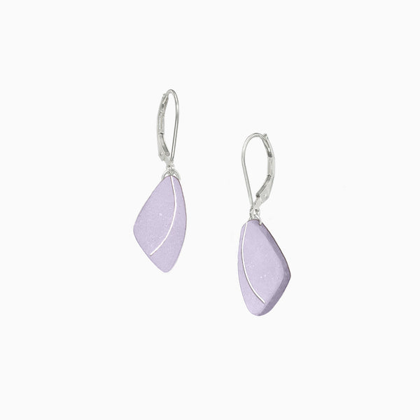 Concrete triangle earrings in mint green earrings in lavender