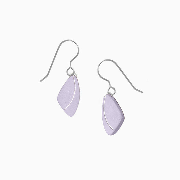 Concrete triangle earrings in lavender