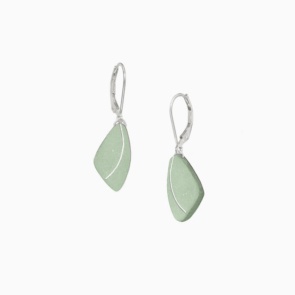 Concrete triangle earrings in mint green