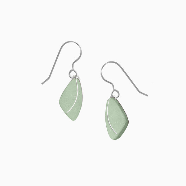 Concrete triangle earrings in mint green