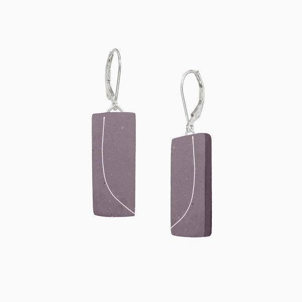 Lianca-Plum-Concrete-Bar-Earring-Sterling-Ear-Wire