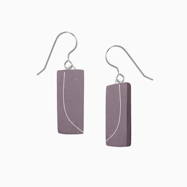 Lianca-Plum-Concrete-Bar-Earring-Titanium-Ear-Wire