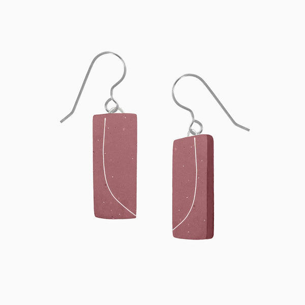 Lianca-Red-Concrete-Bar-Earring-Titanium-Ear-Wire