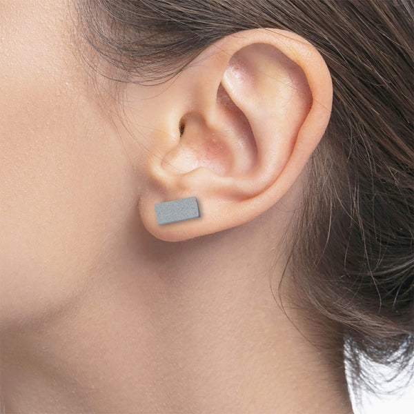 Stud Concrete Bar Earrings - Neutrals