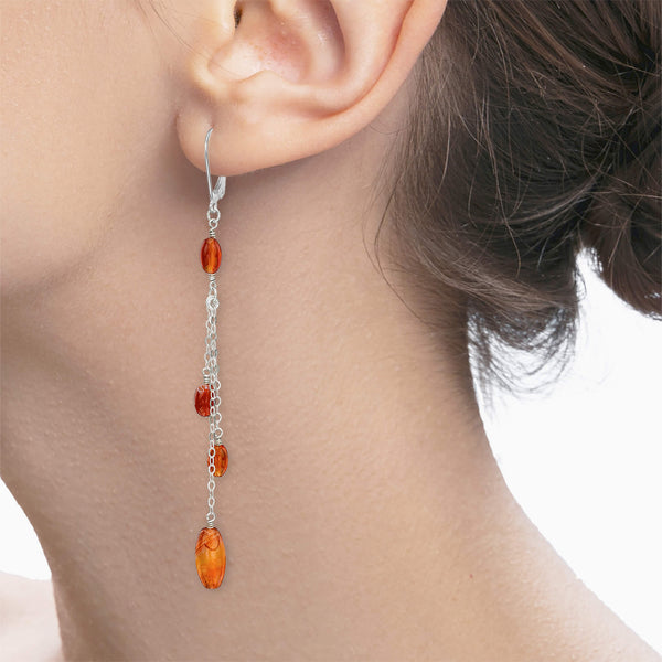 Felice Sterling Silver Carnelian Earrings